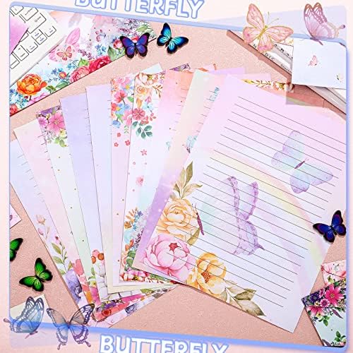 TaoBary 160 Pcs Watercolor Butterfly Stationery Paper and Envelopes Set
