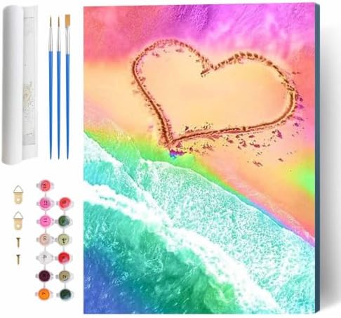 LCOZX Beach Paint by Numbers Kit for Adults Beginners 16x20 Inch