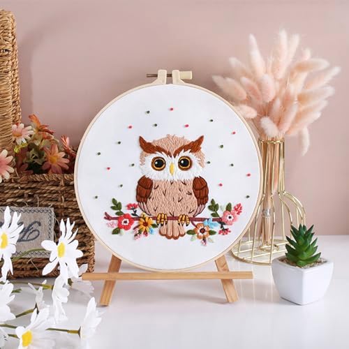 Louise Maelys Cute Owl Embroidery Kit for Beginners Animal DIY