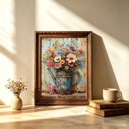 Retro Flower Diamond Painting Kits for Adults, Wildflower Diamond Art