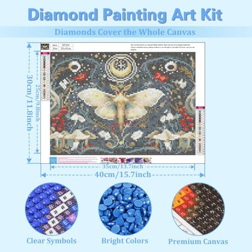 Reivworl Butterfly Diamond Art Kits for Adults Beginner 12×16 inch