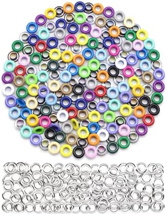 SEMINI 400 Sets 4mm Multi-Color Grommet Kit for Fabric Leather Crafts