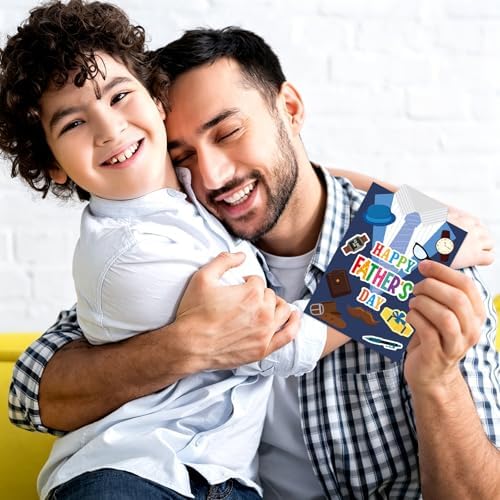 ceiba tree Father's Day Card Making Kits for Kids Happy Father's Day DIY Crafts Cards with Envelopes and Stickers 18Pcs Make Your Own Handmade Crafts Cards for Classroom School Activities