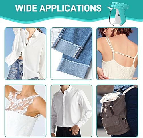 2026 New Stitch Gun for Clothes, Handheld Quick Clothing Fixer Sewing Kit with 1000 Black & 1000 White Fasteners, 6 Replacement Needles, Light Blue