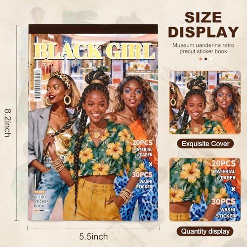 Black Girls Scrapbooking Stickers 400 Pre-Cut Washi Stickers