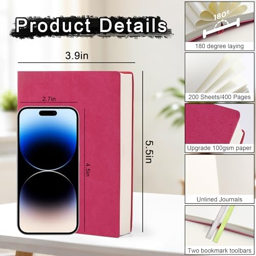 Thick Blank Journal Notebook 400 Pages A6 Unlined Sketchbook