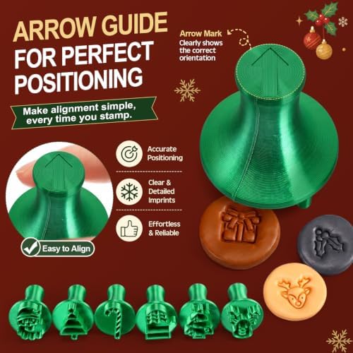 30 Pcs Christmas Pattern Clay Modeling Stamp Set with 72-Character Letter Stamps and Storage Box, Christmas Pattern Stamps for Polymer/Ceramic Clay, Pottery Craft, Cookie and Jewelry Making
