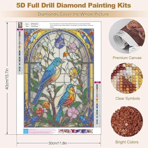 YOLENIX Bird Diamond Art Kits for Adult Diamond Painting Kit for Beginner