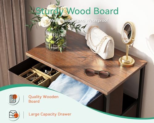 AODK Small Dresser for Bedroom with 4 Storage Drawers, Brown