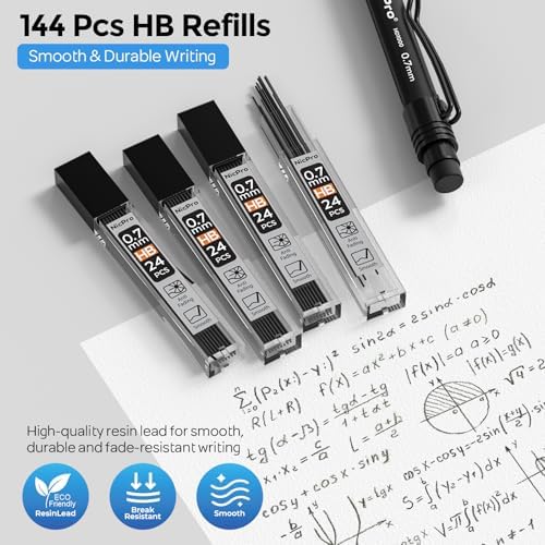 Nicpro 0.7 mm Mechanical Pencil Set with Case, 3PCS Mechanical Pencils 0.7