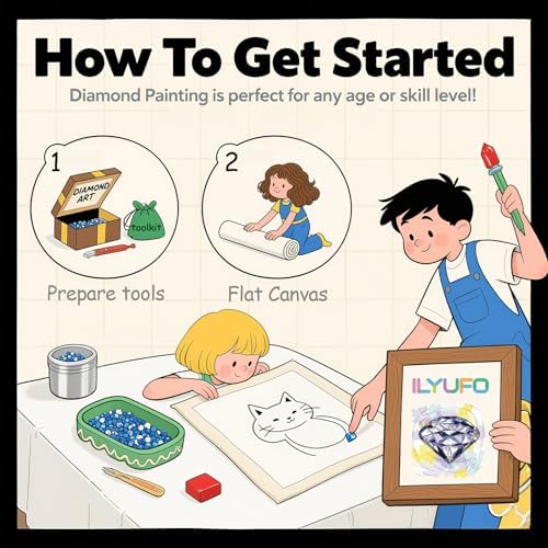 ILYUFO Diamond Art Kits for Adults Swan Dance DIY Diamond Painting