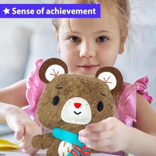 KRAFUN Teddy Bear Sewing Kit for Kids Ages 8-12 - No Scissors