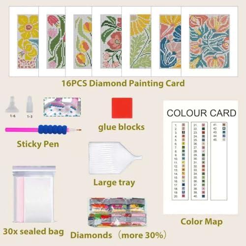 12 Pcs Small Diamond Art Kits Easy Flower Diamond Art Kits for Adults