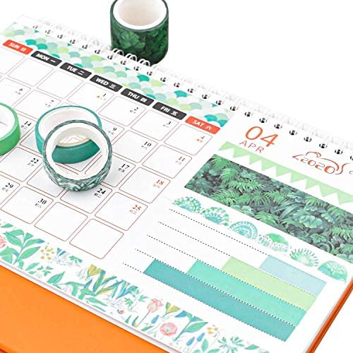 12 Rolls Green Washi Tape Set Leaves Floral Tree Washi Masking Tape