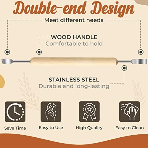 JETMORE 35 Pcs Clay Sculpting Tool Kit, Clay Cutters, Pottery Tools for DIY | Clay tools support carving, shaping and detailing, Sculpting tools suit pottery, ceramics, molding and polymer clay projects