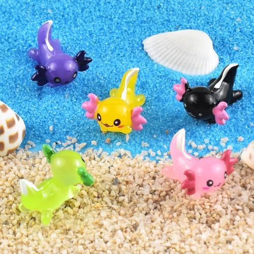 Cute Tiny Axolot Figurines Silicone Mold Micro Dollhouse Animal Epoxy Casting Mold for DIY Resin Art Fairy Garden Miniatures Landscape Crafts Decor