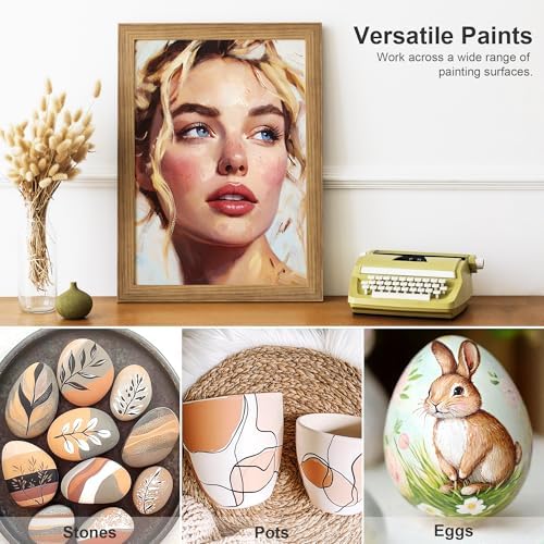 PHOENIX Skin Tone Acrylic Paint - 6 Neutral Colors x 2 Fl Oz / 59ml Flesh Colored Model Paint Set, Plastic Miniature Figures Paints for Adults, Brown Acrylic Paints for Canvas Painting