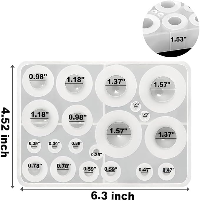 Sphere Silicone Molds for Resin,Seamless Sphere Resin Molds Silicone,Resin Bead Mold,Small Resin Molds for Jewellery Making,Pendant and and DIY Gifts,for resi n Casting(20Cavity Sphere Molds)