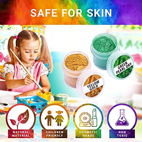 Mica Powder for Resin Coloring 24 Jars Colors Set - Pigment Powder