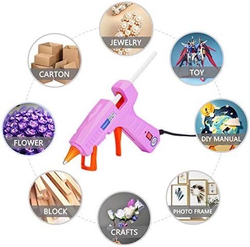 Liumai Hot Glue Gun Kit with 30pcs Glue Sticks, Mini Hot Melt Glue Gun with Carrying Case for Crafts, School DIY Arts, and Home Repair (30Watts, Pink)