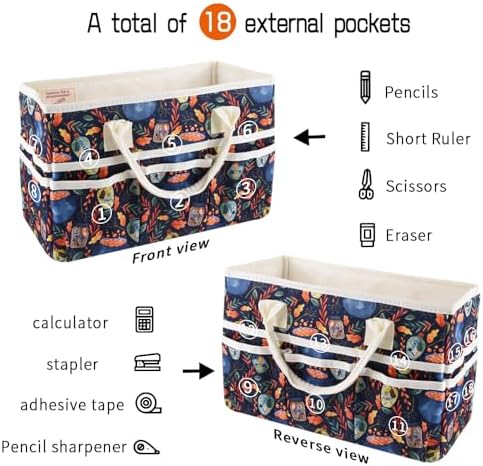 Craft Organizer Tote Bag with Multiple Pockets,Scrapbooking Art Storage