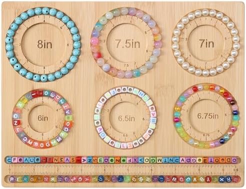 Petoysoso Bead Board for Jewelry Making, Bamboo Beading Board for Jewelry Bracelet Making, DIY Bracelet Bead Board