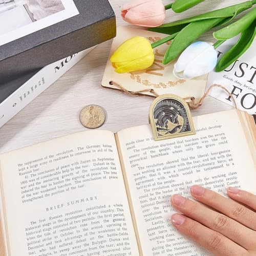 CRASPIRE Travelers Metal Book Clip Journal Clips Forest Vintage Antique Bronze Alloy Bill Binder Decorative Binder Page Holder for TN Travelers Art Journaling Reading Decoration Accessories