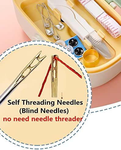 FKOG Portable Sewing Kit Basic, 135 Pcs Travel Sewing Supplies Repair Organizer with Self Threading Needles,Scissors,Measure Tape, Emergency Sewing Accessories for Adults, Beginners & Seniors (Green)