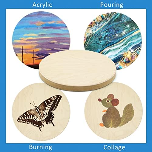 Falling in Art 2 Pack 8'' Unfinished Round Birch Wood Panels