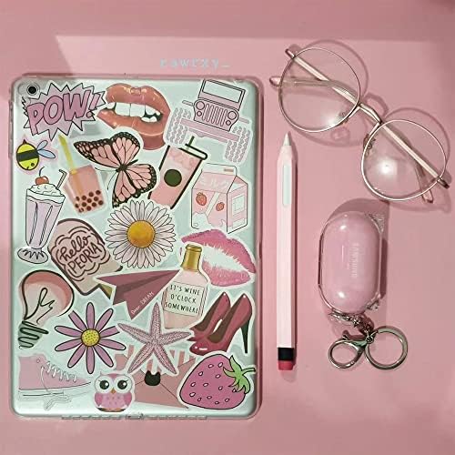 Girl's Pink Aesthetic Stickers - Waterproof Cute Stickers 50 PCS for Water Bottle, Laptop, Phone - Teens & Kids