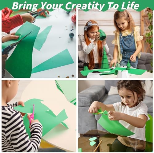 100 Sheets 8.5" x 11" Green Colored Cardstock, 5 Colors
