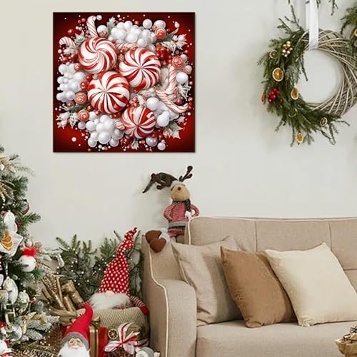 EIBEILI Christmas Diamond Painting Set, 3-Piece Diamond Painting Set (Adults), 5D Diamond Painting Set (Adults), DIY Round Full Diamond Gemstone Art Painting, Home Wall Decoration, 12 x 12 inches