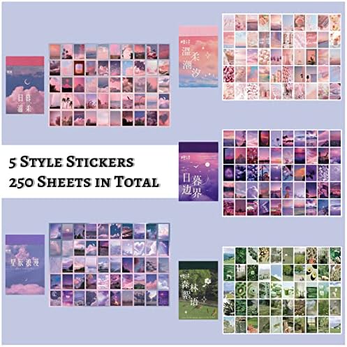 450 Pieces Washi Sticker Set, 9 Set Scrapbooking Diary Planner Album Diary Notebook, Scrapbooking Sticker Journaling Supplies for DIY Arts and Crafts Card Making Laptop Decoration