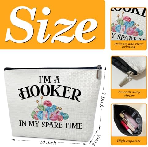 Crochet Gifts Makeup Bag for Crocheters Lovers, Crochet accessories