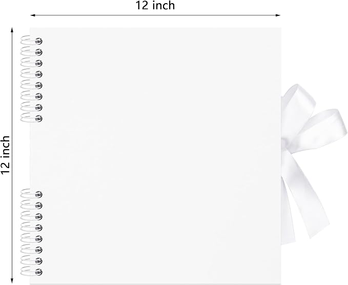 Scrapbook Photo Album DIY 12x12 Inch Thick Kraft 80 Pages White