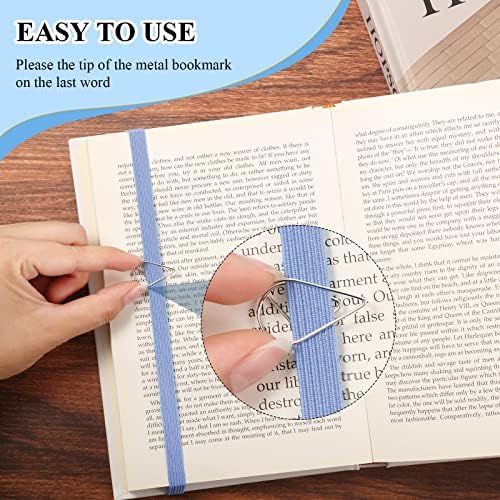 Taobary 42 Pcs Elastic Bookmarks Set with Paper Clips, Cute Color
