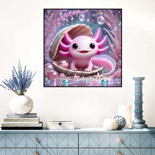 Benjenes Pink Salamander Diamond Art Kits for Adults, Diamond Painting