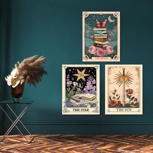 3 Pack Tarot Diamond Art Kits for Adults,Sun Moon Star Diamond Painting Kit