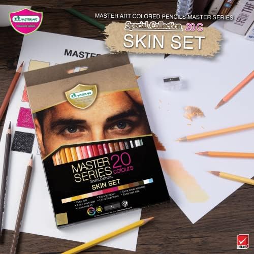 MASTERART Colored Pencils Master Series 20 Colors in Special Collection for Kids and Adults Coloring (SKIN SET)