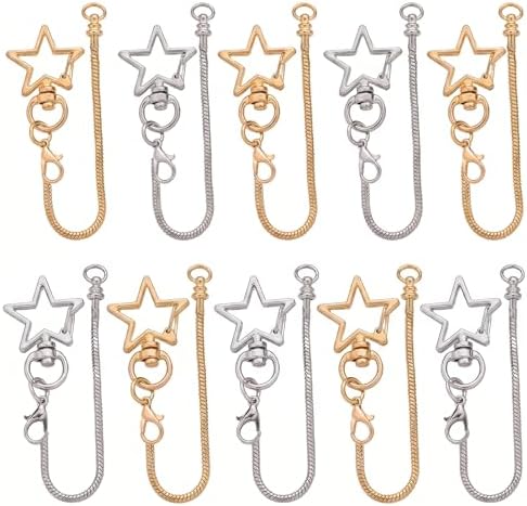 10PCS Beadable Keychain Bars Mixed Color Chain Keychains Key Chain Making Kit