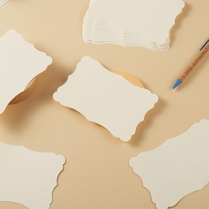 50 Pack Blank Kraft Greeting Cards, Cream, 5x7IN