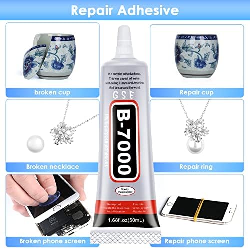 B7000 Glue for Rhinestones Crafts, 3PCS Clear B-7000 Super Jewelry Glue