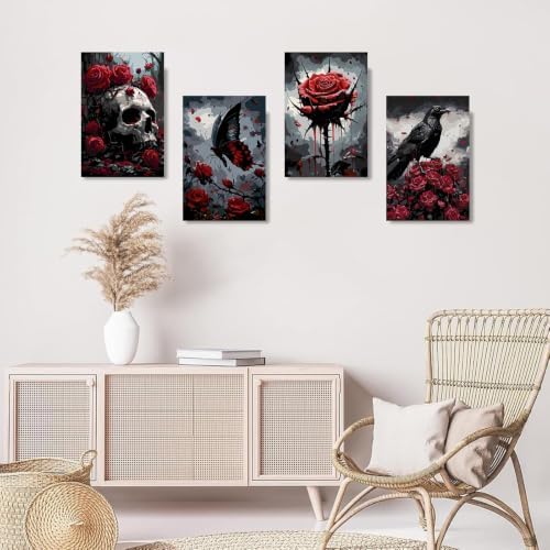 Gemozaic 4 Pack Gothic Paint by Numbers Kit for Adults with Frame & Easel