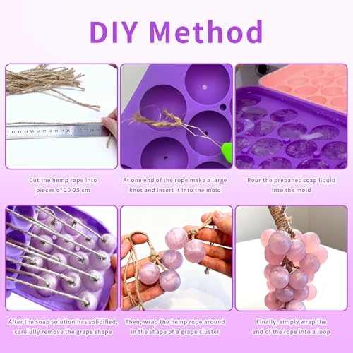Silicone Soap Molds, DIY Grape Soap Making Kit for Beginners, Grape Soap Molds for Gift, Home Decor (Without Soaps) (Blue)
