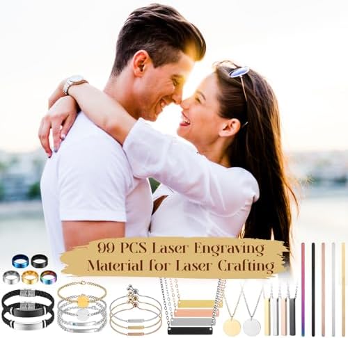 Quelay 99 Pcs Laser Engraving Materials Bulk 46 Jewelry Making Accessories