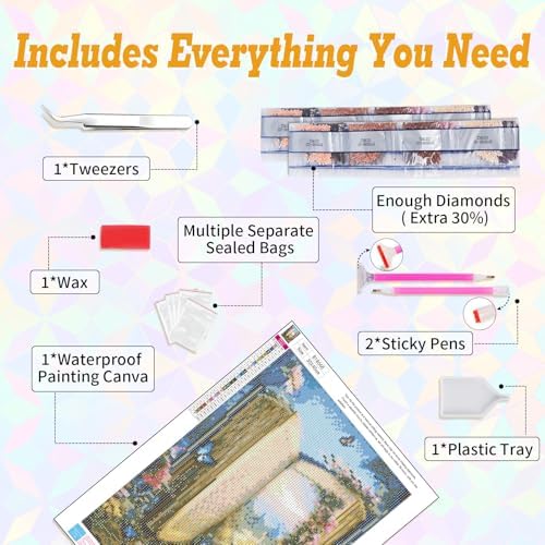 Magic Book Diamond Art Kits for Adults Beginners 12x16 in, DIY Craft Gift