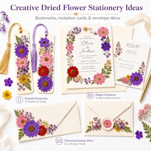 70 pcs Dried Flowers for Resin, Natural Flowers and Leaves Kit with Tweezers， Vacuum Sealed DIY Pressed Flowers for Jewelry Molds, Candle Soap Making, Scrapbook, Nail Art (Colorful-C)