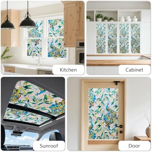 Kromapolis Window Privacy Film, Stained Glass Sticker, 17.5" x 78.7"