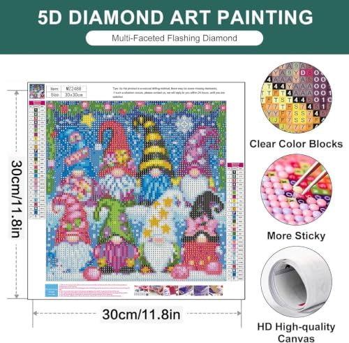 Gnomes Diamond Art Kits for Adults,Diamond Painting Kits for Beginners