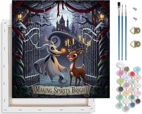Christmas Paint by Numbers Kit for Adults Beginner with Framed 10x10 Inch